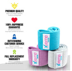 Premium Set of 3 Hip Loop Bands | Non Slip, Anti Roll & Anti Snap Design